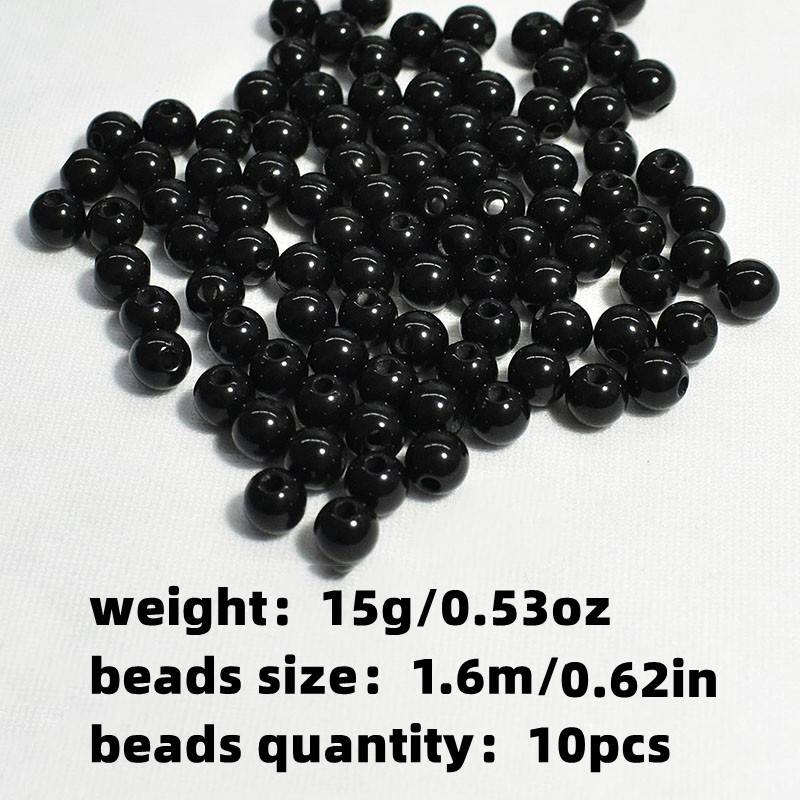 About 4mm Black Round Loose Beads Solid Color Energy With - Temu